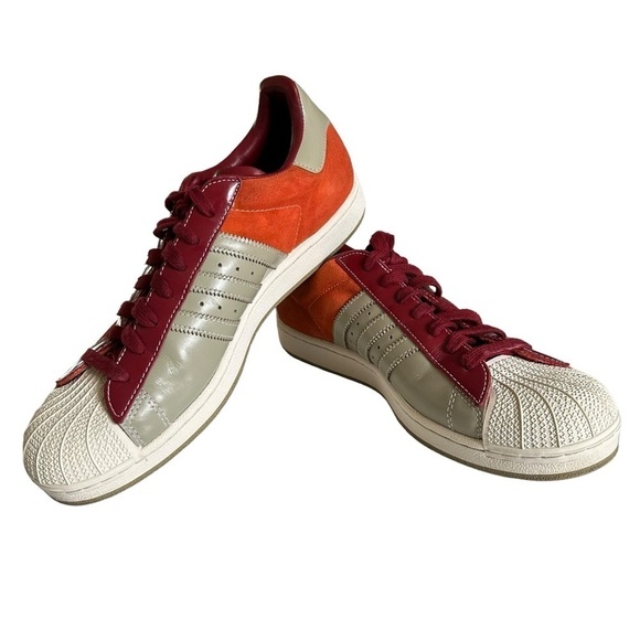 ADDIDAS RARE SUPERSTAR 1 SHELL TOE RED AND ORANGE SNEAKERS SIZE 11.5 - Picture 5 of 13